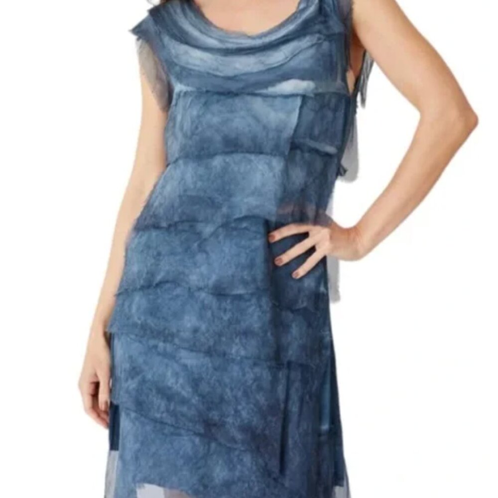 Tempo Paris Blue Ruffle Dress | XL | New with Tags - Picture 3 of 6